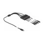 DeLOCK Cable USB Type-C™ a 4 x DC 5,5 x 2,1 mm hembra con interruptor, 1 m
