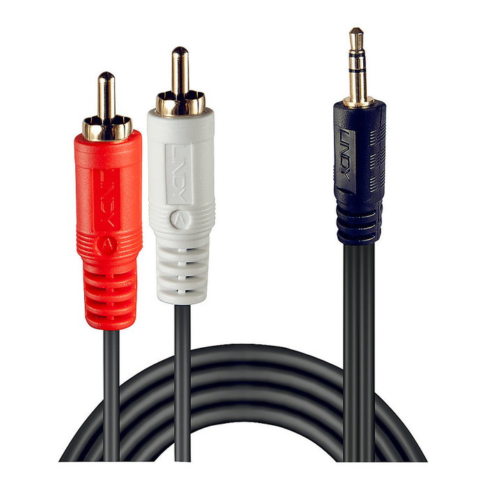 Lindy 35683 Cable Audio RCA a 3.5 mm, 5 m, Negro