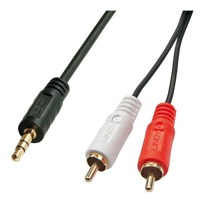 Lindy 35683 Cable Audio RCA a 3.5 mm, 5 m, Negro