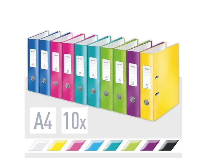 LEITZ WOW Archivador de palanca A4 180º 80mm Surtido LEITZ WOW Archivador de palanca A4 180º 80mm Surtido