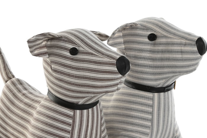 DKD Home Decor Sujetapuertas Algodón Diseño Perro y Rayas, Pack de 2 DKD Home Decor Sujetapuertas Algodón Diseño Perro y Rayas, Pack de 2