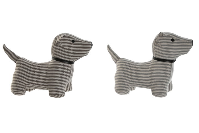 DKD Home Decor Sujetapuertas Algodón Diseño Perro y Rayas, Pack de 2 DKD Home Decor Sujetapuertas Algodón Diseño Perro y Rayas, Pack de 2