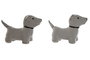 DKD Home Decor Sujetapuertas Algodón Diseño Perro y Rayas, Pack de 2