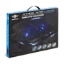 Spirit of Gamer Airblade 600 Base Refrigeradora para Portátil hasta 17 Pulgadas, 4 Ventiladores (2x12cm + 2x7cm), 1500 RPM, Luz LED Azul, Control LCD, USB, Negro/Azul