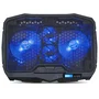 Spirit of Gamer Airblade 600 Base Refrigeradora para Portátil hasta 17 Pulgadas, 4 Ventiladores (2x12cm + 2x7cm), 1500 RPM, Luz LED Azul, Control LCD, USB, Negro/Azul