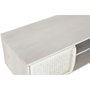 DKD Home Decor Mueble TV Mango y Ratán Blanco Roto 128x40x45 cm