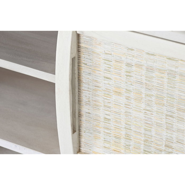 DKD Home Decor Mueble TV Mango y Ratán Blanco Roto 128x40x45 cm DKD Home Decor Mueble TV Mango y Ratán Blanco Roto 128x40x45 cm