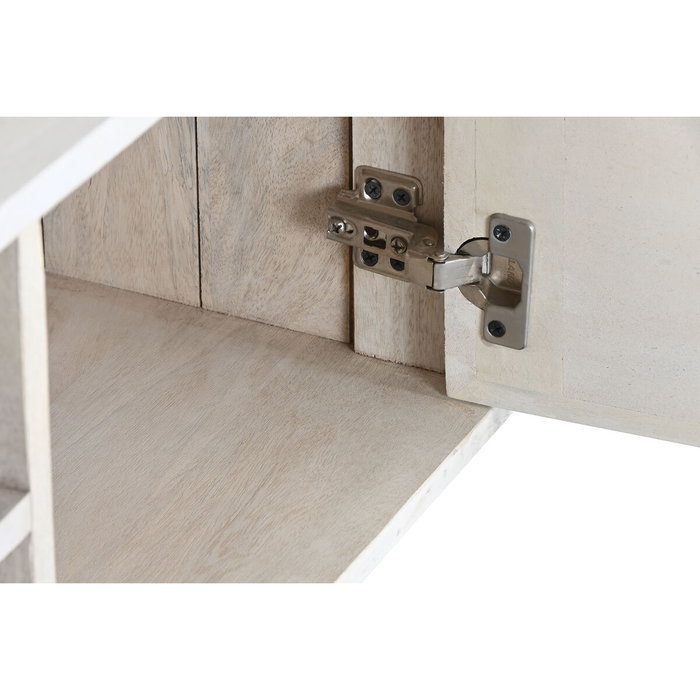 DKD Home Decor Mueble TV Mango y Ratán Blanco Roto 128x40x45 cm DKD Home Decor Mueble TV Mango y Ratán Blanco Roto 128x40x45 cm