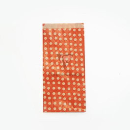 Bolsa De Papel Clairefontaine Kraft Decorado S/Asas 16X30X5 Cm Lunares Fondo Rojo Pack De 50