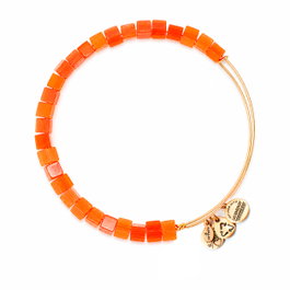 Alex And Ani Pulsera de Metal con Detalles Rosa y Piedras Rojas, 20cm