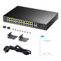 Cudy GS1026PS2 Switch Gigabit de 24 Puertos PoE+, 300W, con 2 Puertos RJ45 Uplink y 2 Ranuras SFP, No Administrado, Rack