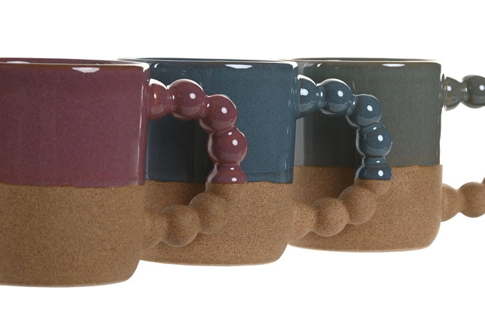 DKD Home Decor Set de 12 Tazas de Gres Esmaltado 330ml Surtido de Colores DKD Home Decor Set de 12 Tazas de Gres Esmaltado 330ml Surtido de Colores