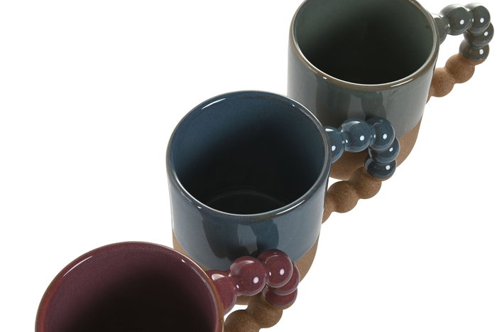 DKD Home Decor Set de 12 Tazas de Gres Esmaltado 330ml Surtido de Colores DKD Home Decor Set de 12 Tazas de Gres Esmaltado 330ml Surtido de Colores