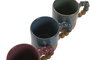 DKD Home Decor Set de 12 Tazas de Gres Esmaltado 330ml Surtido de Colores