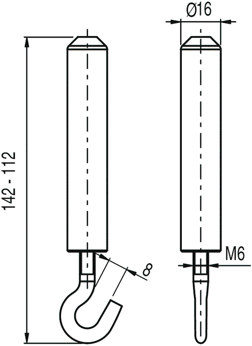 PIZZATO ELETTRICA Tornillo con gancho FAST line FC/FD/FL/FP