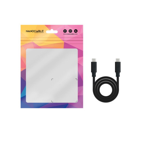 Nanocable Cable USB 3.2 Gen2x2 USB-C a USB-C, 3 m, 20Gbps, 100W, Negro