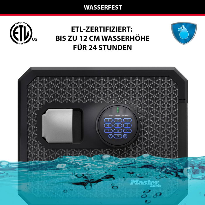 Master Lock Caja Fuerte FPW082FTCML Ignífuga y Resistente al Agua con Combinación Electrónica Formato L