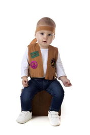 Creaciones Llopis Disfraz Bebé Hippie Chaleco y Cinta Pelo Marrón Talla 1-2 Años