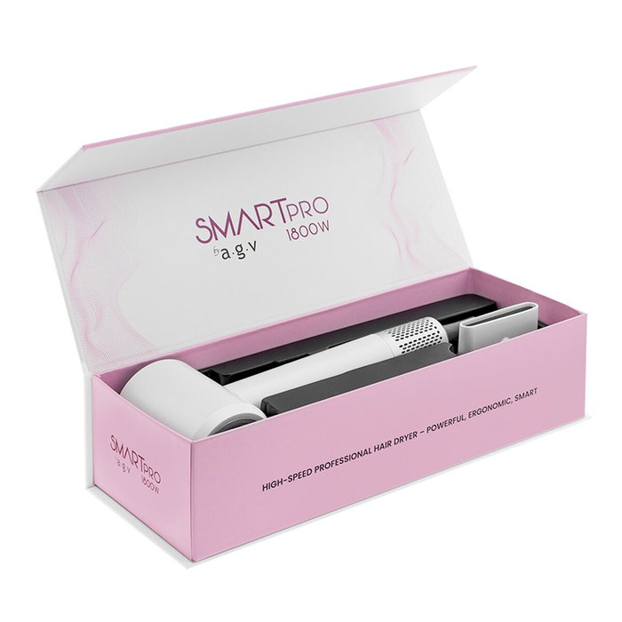 By AGV Pack Secador de Pelo y Difusor Smart Pro 1800W Iónico Silencioso Secado Rápido