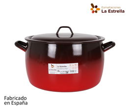 La Estrella Olla Abombada con Tapa 28 cm - 11 L Fuego (2 Unidades)