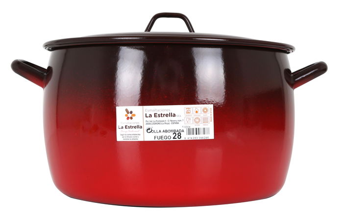 La Estrella Olla Abombada con Tapa 28 cm - 11 L Fuego (2 Unidades)