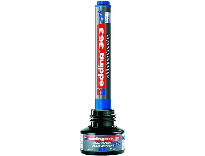 Edding btk-25 Tinta Recambio para Rotulador Pizarra Blanca, Bote 25 ml, Color Azul Edding btk-25 Tinta Recambio para Rotulador Pizarra Blanca, Bote 25 ml, Color Azul