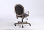 DKD Home Decor Silla de Abeto y PU Marrón Oscuro con Ruedas