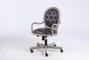 DKD Home Decor Silla de Abeto y PU Marrón Oscuro con Ruedas