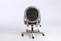 DKD Home Decor Silla de Abeto y PU Marrón Oscuro con Ruedas