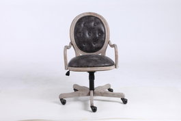 DKD Home Decor Silla de Oficina Marron Oscuro y Negro 50 x 88 x 52 cm con Ruedas y Ajuste de Altura