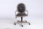 DKD Home Decor Silla de Abeto y PU Marrón Oscuro con Ruedas