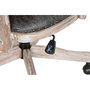 DKD Home Decor Silla de Abeto y PU Marrón Oscuro con Ruedas