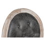 DKD Home Decor Silla de Abeto y PU Marrón Oscuro con Ruedas