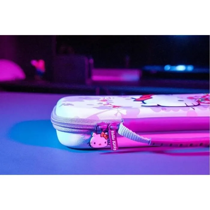 Konix Estuche protector y de transporte Hello Kitty Nintendo Switch 2 - Guarda accesorios - Estampado 3D - Rosa