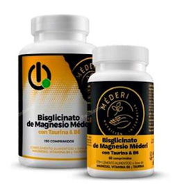 Mederi Nutricion Integrativa Bisglicinato De Magnesio 150 Comprimidos con Vitamina B6 y Taurina para Energía y Músculos