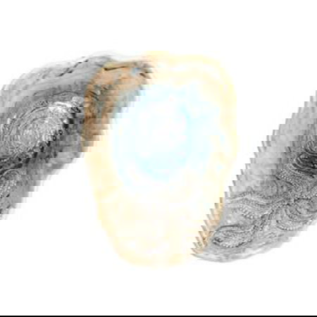 Summa Bol Oval Azul Vajilla Gres con Estrella - 20x14x6 cm, Capacidad 35 cl (Set de 6)