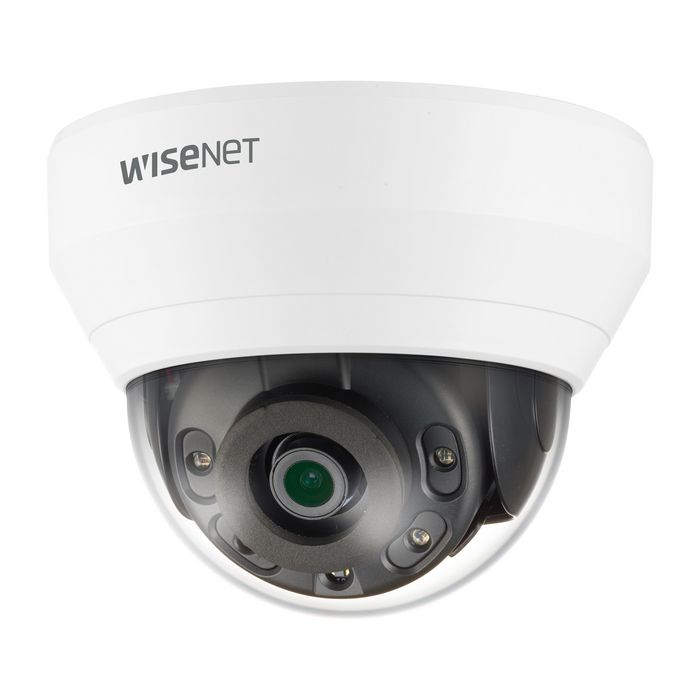 Hanwha Cámara IP Minidomo Wisenet Q 2MP 2.8mm Antivandálico IR20m WDR H.265 IK10 IP66 12V/PoE - Sin Audio