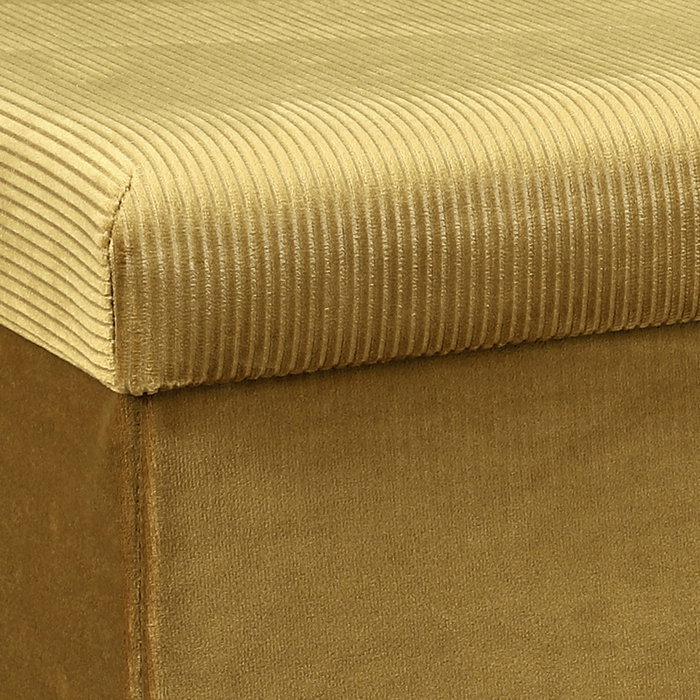 Home Deco Factory Puf Plegable Lounge Amarillo Terciopelo 76x38x38 cm