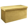 Home Deco Factory Puf Plegable Lounge Amarillo Terciopelo 76x38x38 cm