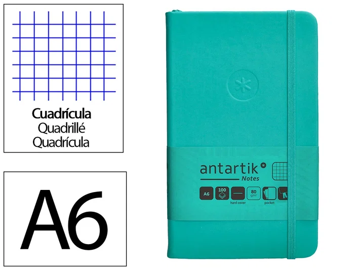 Antartik Cuaderno A6 Tapa Dura Hojas Cuadriculadas Turquesa 100 Hojas 80gr Fsc Antartik Cuaderno A6 Tapa Dura Hojas Cuadriculadas Turquesa 100 Hojas 80gr Fsc
