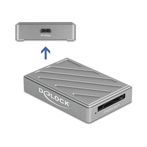 DeLOCK 91021 Lector de tarjetas CFexpress 2.0 Type B USB4 Gen 3x2 Type-C Gris