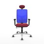 PIQUERAS Y CRESPO Silla de oficina Motilla Sincro/Traslack Granate y Azul