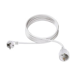 Bachmann 341.202S Alargador con toma Schuko 5m, Blanco, 1 Salida AC 250V 16A, Cable de 3 polos