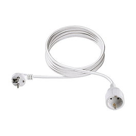 Bachmann 341.202S Alargador con toma Schuko 5m, Blanco, 1 Salida AC 250V 16A, Cable de 3 polos