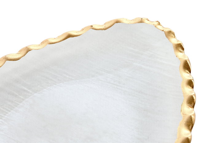 DKD Home Decor Bandeja Vaciabolsillos Transparente Dorado Cristal Moderno Abstracto 8 x 2 x 14 cm (4 Unidades)