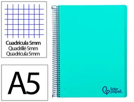 Liderpapel Cuaderno Espiral A5 Micro Wonder Verde Turquesa 120 Hojas