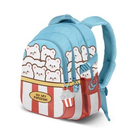 Karactermania Mochila OMP! Run. Plus FAN Popcorn, 3 compartimentos, puerto USB, material Ripstop, Azul, 21 x 34 x 46 cm