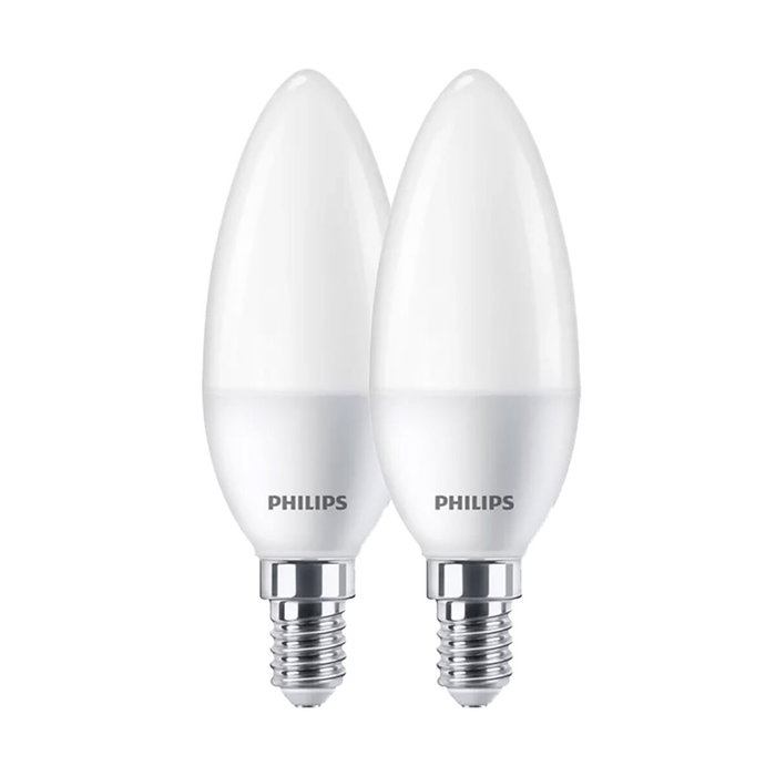 Philips Bombilla vela LED E14 7W 806 lm 4000K Luz día, 2 uds Philips Bombilla vela LED E14 7W 806 lm 4000K Luz día, 2 uds