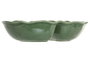 DKD Home Decor Bol de Gres Doble Olivo con Relieve Verde Oscuro