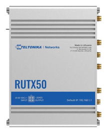 Teltonika Networks RUTX50 Router 5G Industrial, Doble SIM, Multi-Red con UK PSU